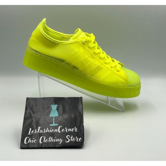 Adidas Superstar Women's Jelly Solar Yellow Platform Sneakers Sz 8.5 Wo's 3261 - Picture 14 of 16